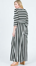 Load image into Gallery viewer, Black/White Striped Jumpsuit
