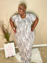 Load image into Gallery viewer, White/Black Tie Dye Maxi Dress
